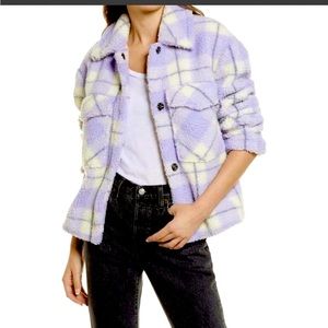 Plaid Women's Jacket in Lavender and Cream